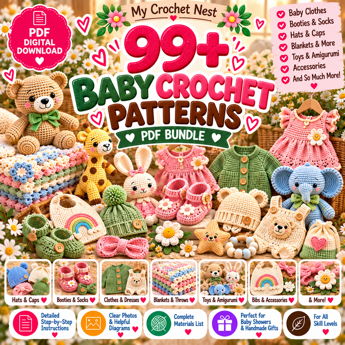 99+ Baby Crochet Patterns Bundle PDF