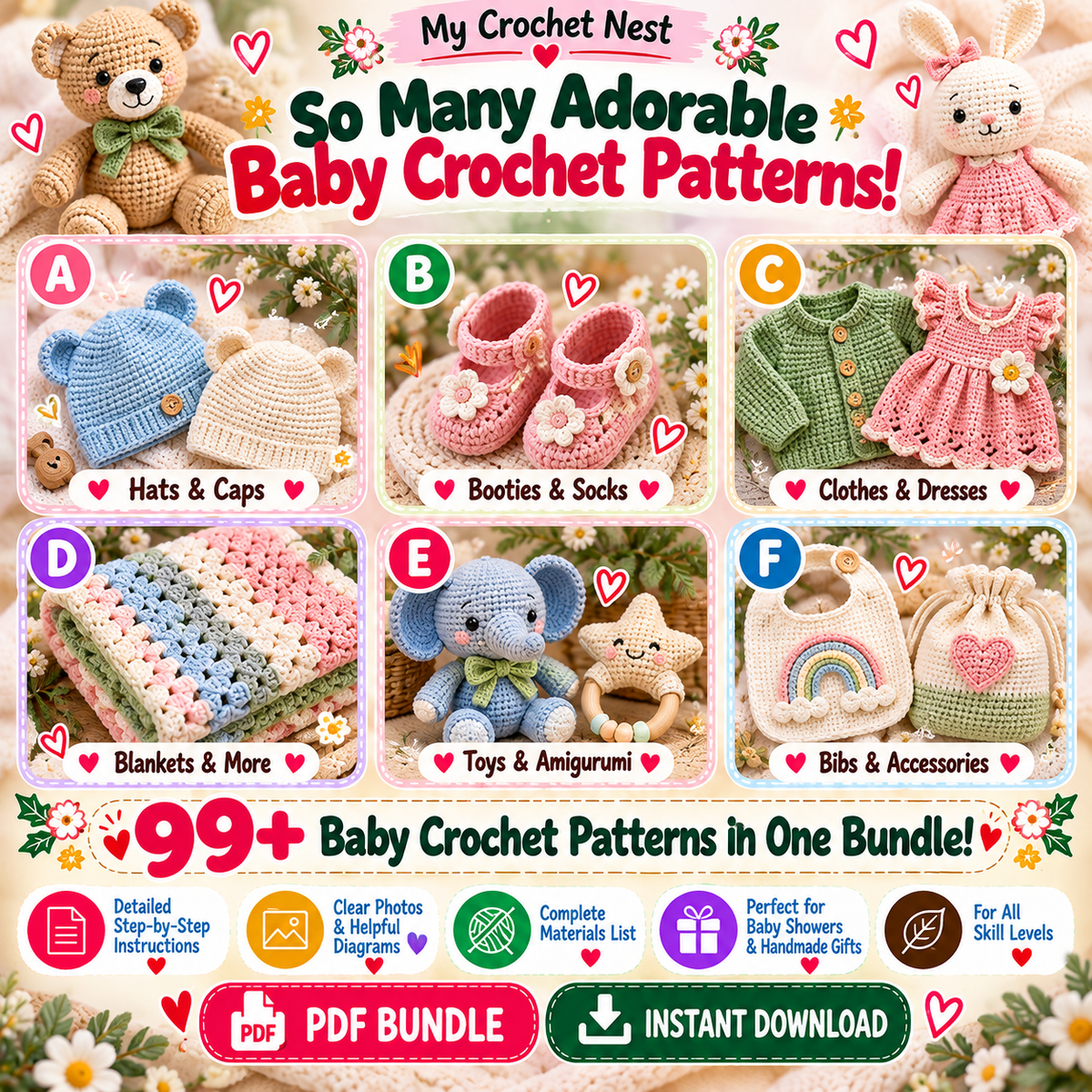 99+ Baby Crochet Patterns Bundle PDF