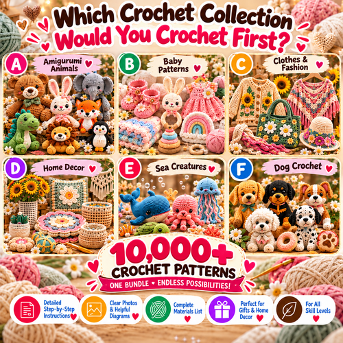10,000+ Crochet Patterns Mega Bundle PDF
