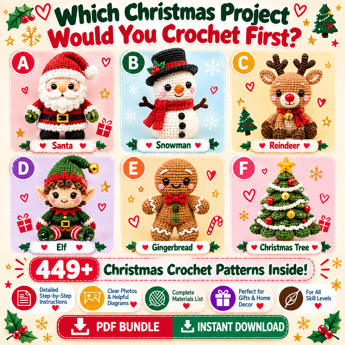 449+ Christmas Crochet Patterns – PDF Bundle