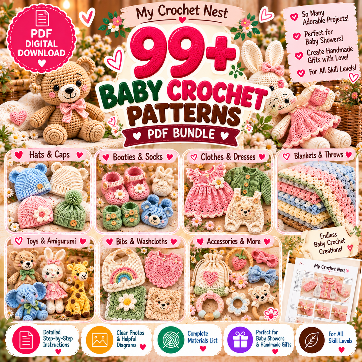 99+ Baby Crochet Patterns Bundle PDF