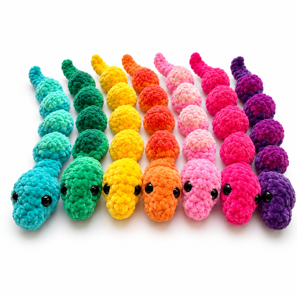 Crochet Pop-It Snake Pattern PDF – Amigurumi Fidget Toy