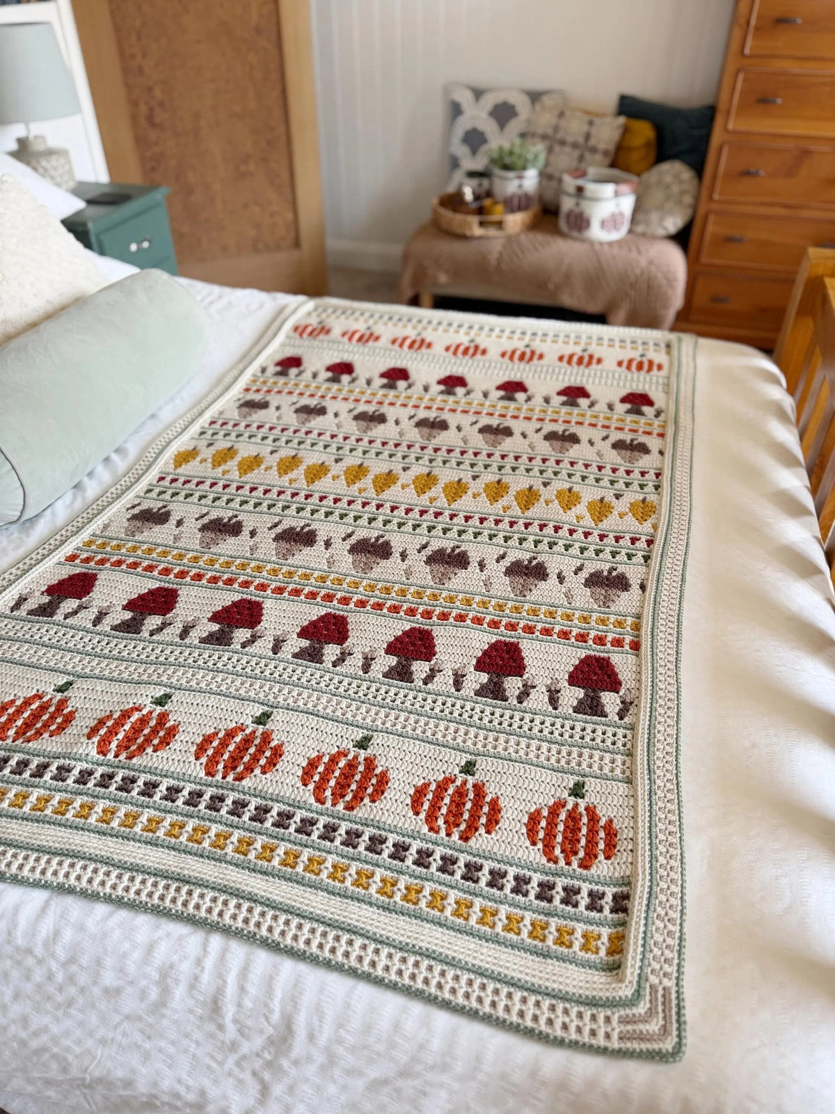 Fall Crochet Blanket Pattern PDF + Video – Autumn Mosaic Afghan
