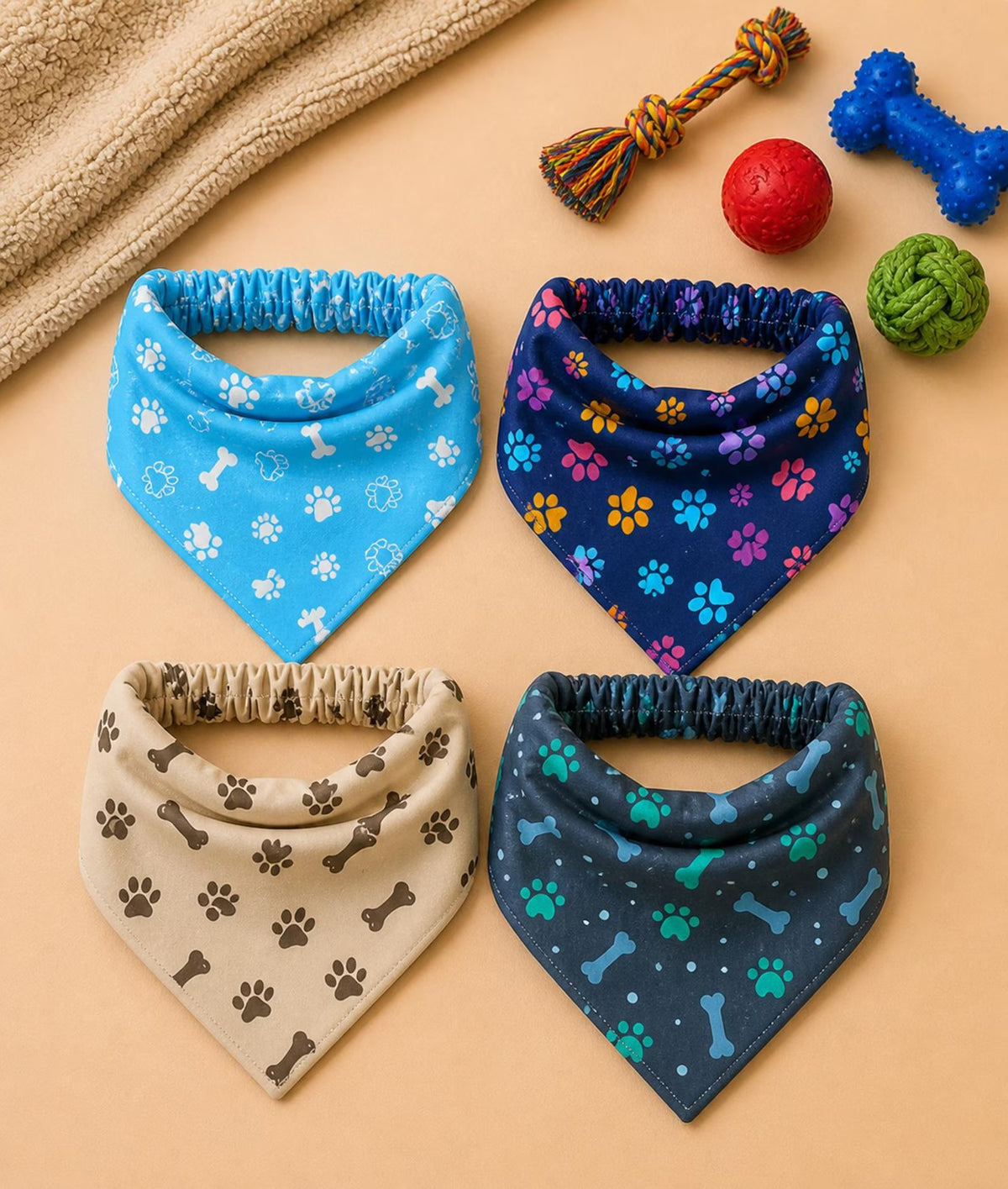 11 Sizes Dog Scrunchie Elastic Bandana Sewing Pattern PDF – XS to XXL