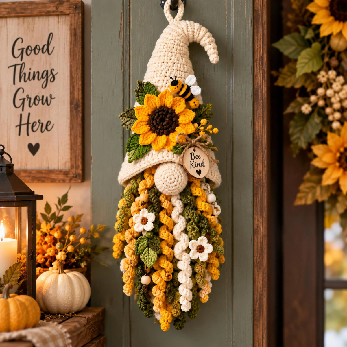 Seasonal Crochet Gnome Wall Hanging Pattern PDF – 3 Designs