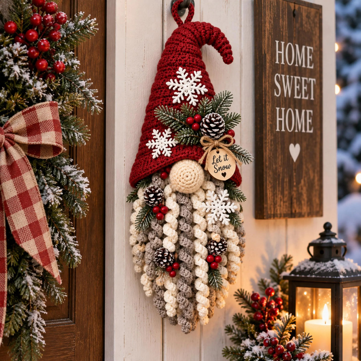 Seasonal Crochet Gnome Wall Hanging Pattern PDF – 3 Designs