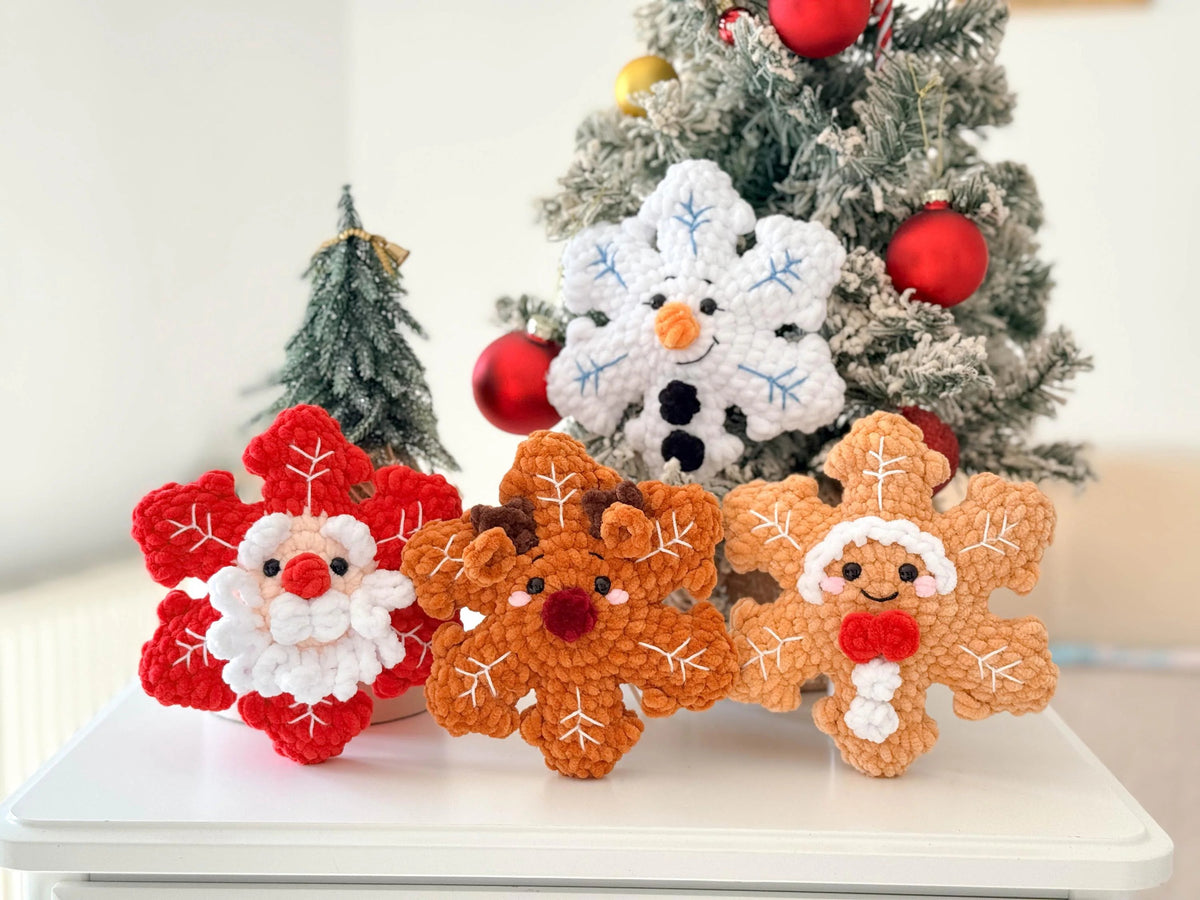 No-Sew Christmas Snowflakes Crochet Pattern PDF