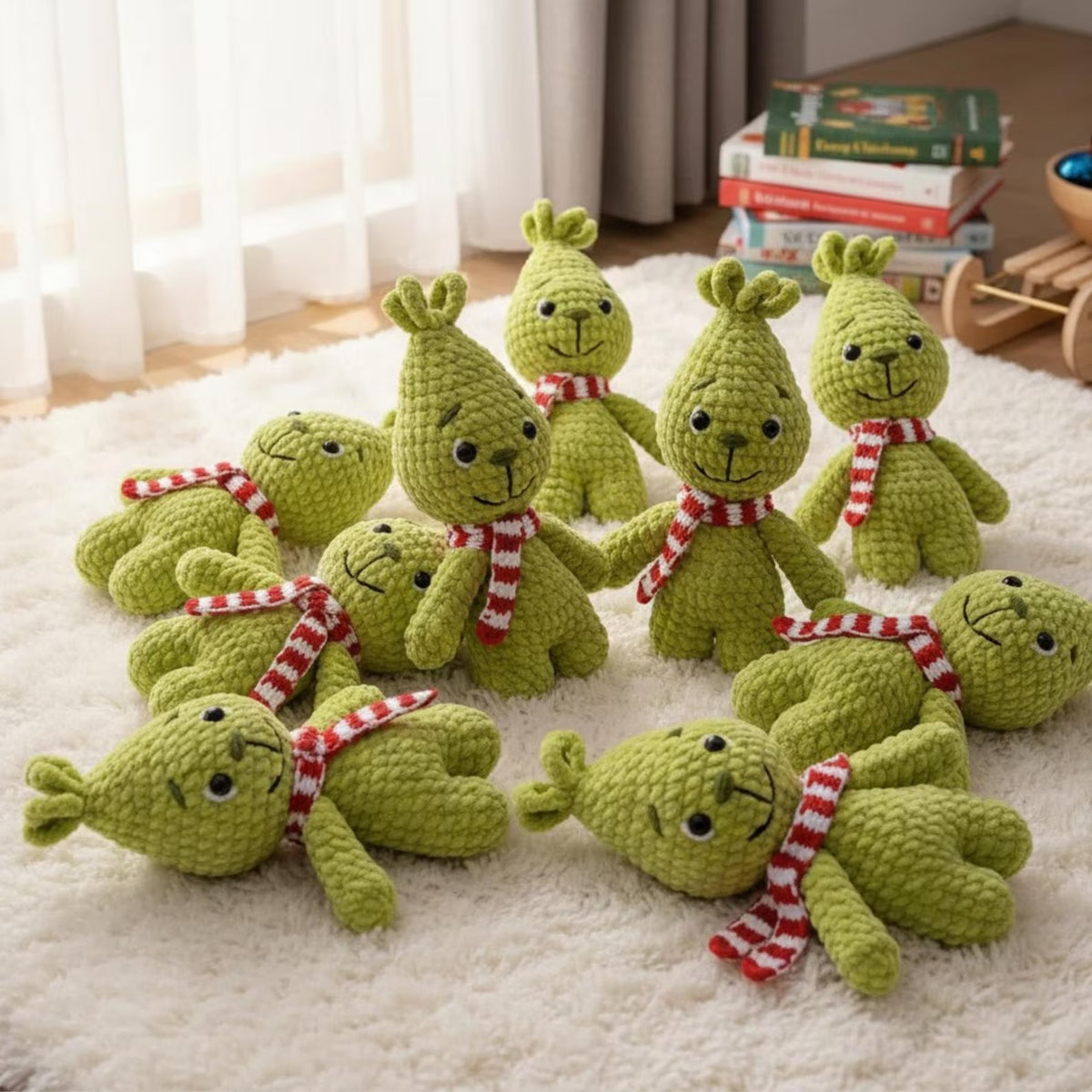 Green Mischievous Baby Crochet Pattern PDF – No-Sew Amigurumi Plush